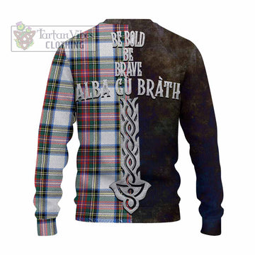 Dennistoun Tartan Family Crest Knitted Sweater Alba Gu Brath Be Brave Lion Ancient Style - Tartan Vibes Clothing