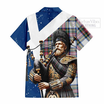 Dennistoun Tartan Hawaiian Shirt with Family Crest Scottish Bagpiper Vibes - Tartan Vibes Clothing