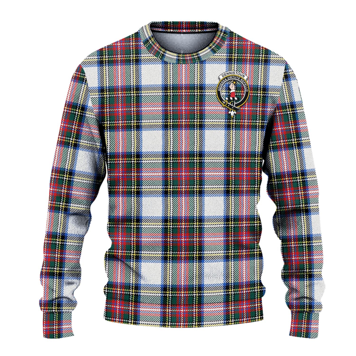 Dennistoun Tartan Ugly Sweater with Family Crest - Tartan Vibes Clothing