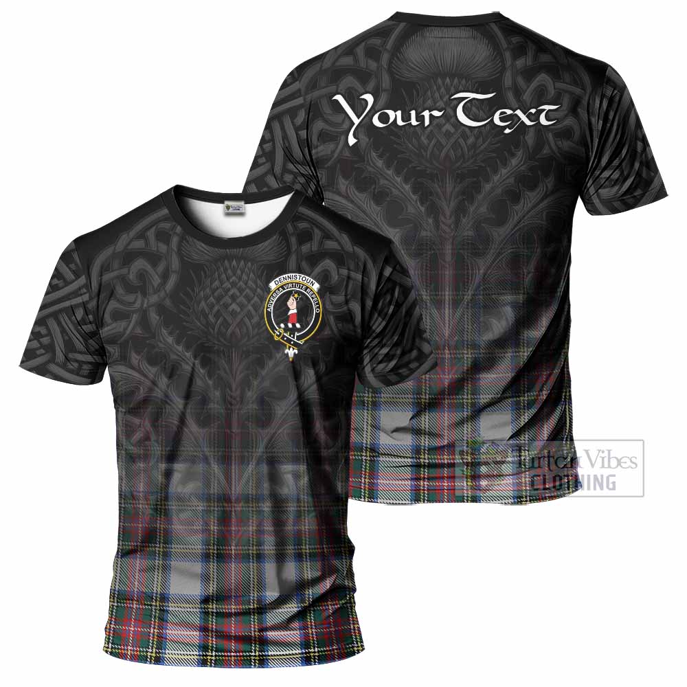 Dennistoun Tartan T-Shirt with Family Crest Celtic Thistle Vibes - Tartan Vibes Clothing
