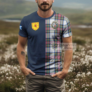 Dennistoun Tartan T-Shirt Alba with Scottish Lion Royal Arm Half Style - Tartan Vibes Clothing