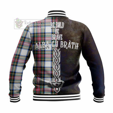 Dennistoun Tartan Family Crest Baseball Jacket Alba Gu Brath Be Brave Lion Ancient Style - Tartan Vibes Clothing