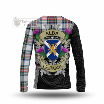 Dennistoun Tartan Family Crest Long Sleeve T-Shirt Lion Rampant Royal Thistle Shield Celtic Inspired - Tartan Vibes Clothing