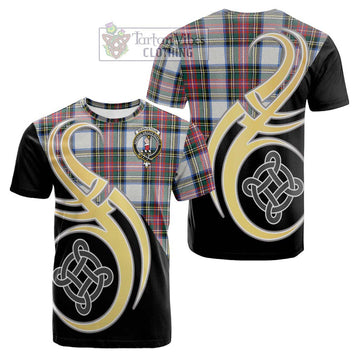 Dennistoun Tartan Cotton T-shirt with Family Crest and Celtic Symbol Style Kid's Shirt - Tartan Vibes Clothing