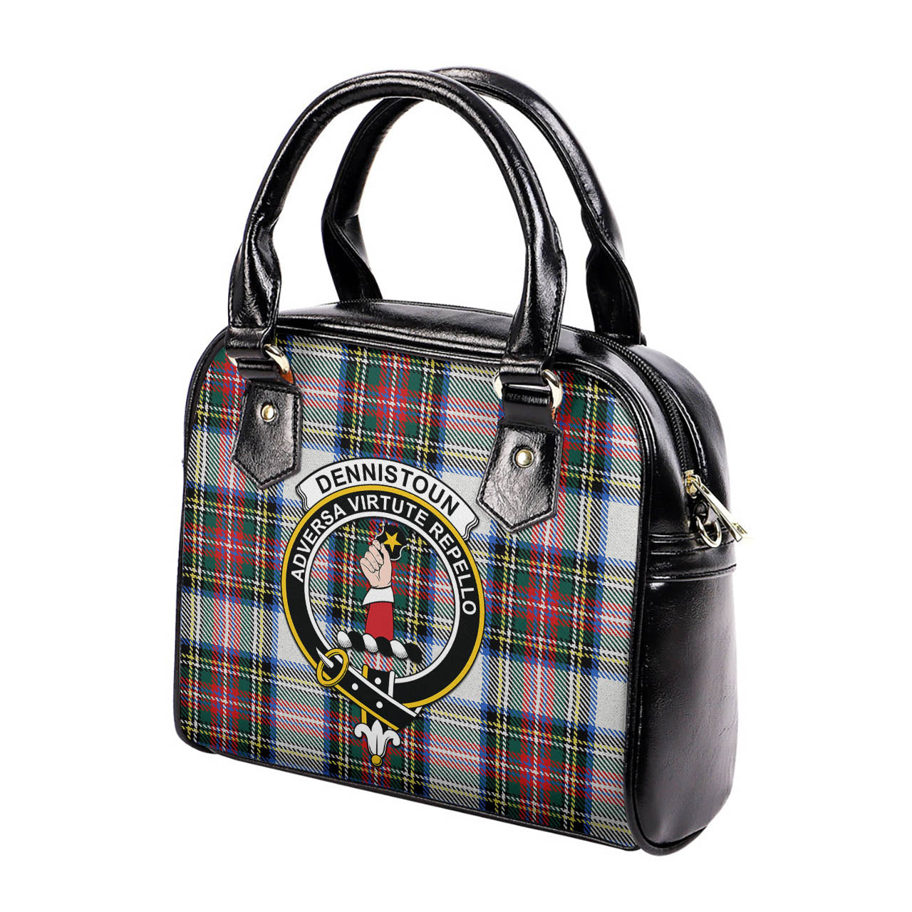 Dennistoun Tartan Shoulder Handbags with Family Crest - Tartan Vibes Clothing