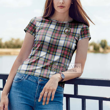 Dennistoun Tartan Cotton T-Shirt with Family Crest - Tartan Vibes Clothing