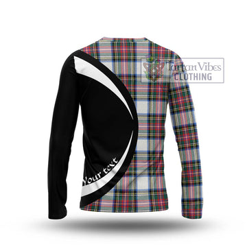 Dennistoun Tartan Long Sleeve T-Shirt with Family Crest Circle Style - Tartan Vibes Clothing