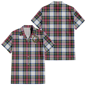 Dennistoun Tartan Short Sleeve Button Down Shirt with Family Crest