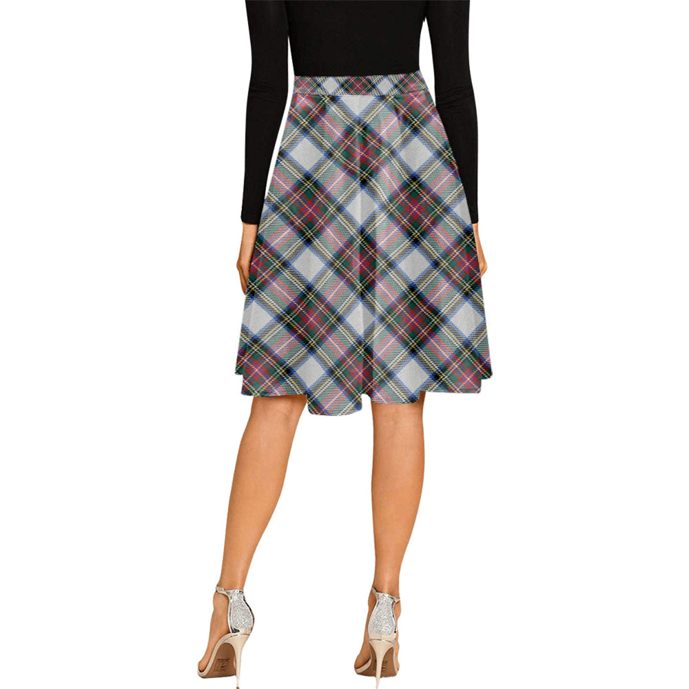 Dennistoun Tartan Melete Pleated Midi Skirt Cross Style - Tartan Vibes Clothing