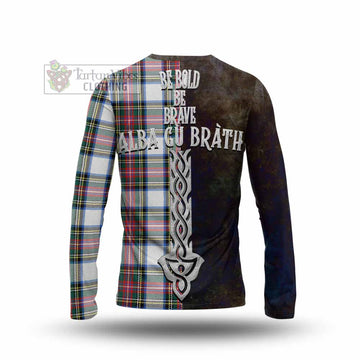 Dennistoun Tartan Family Crest Long Sleeve T-Shirt Alba Gu Brath Be Brave Lion Ancient Style - Tartan Vibes Clothing