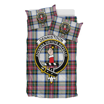 Dennistoun Tartan Bedding Set with Family Crest - Tartan Vibes Clothing