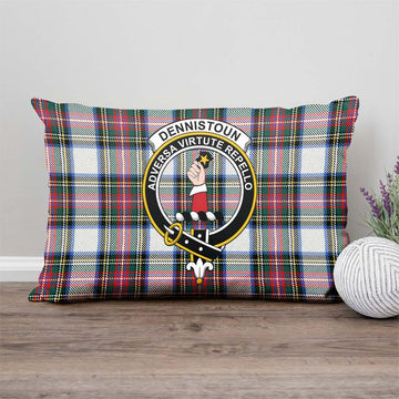 Dennistoun Tartan Pillow Cover with Family Crest - Tartan Vibes Clothing