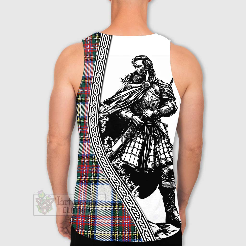 Dennistoun Tartan Clan Crest Men's Tank Top with Highlander Warrior Celtic Style - Tartan Vibes Clothing