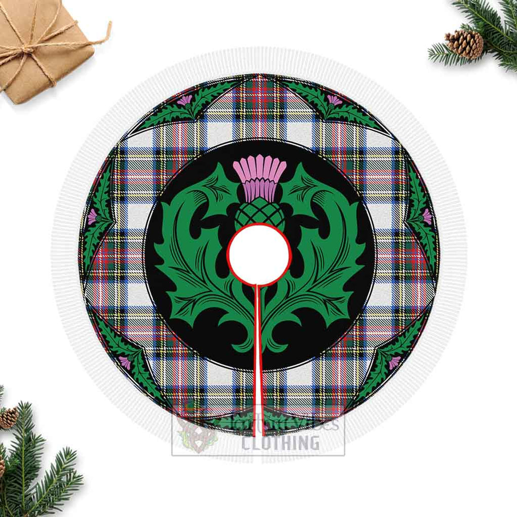 Dennistoun Tartan Christmas Tree Skirt Scottish Thistle Style Fringed Tree Skirts - Tartan Vibes Clothing