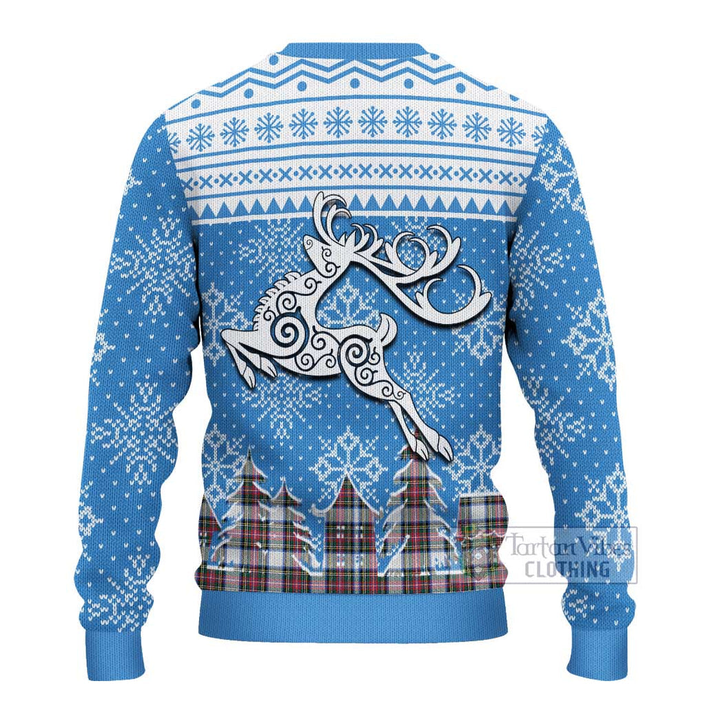 Dennistoun Clan Christmas Ugly Sweater Celtic Reindeer Style - Tartan Vibes Clothing