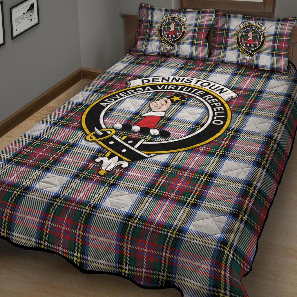 Dennistoun Tartan Quilt Bed Set with Family Crest - Tartan Vibes Clothing