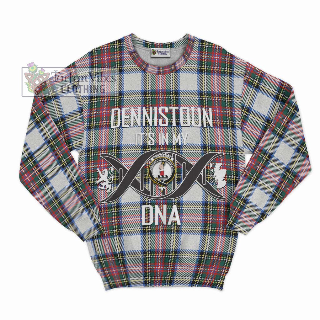 Dennistoun Tartan Sweatshirt with Family Crest DNA In Me Style - Tartan Vibes Clothing