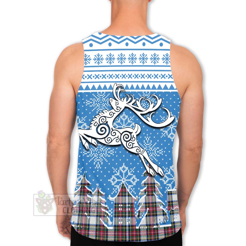 Dennistoun Clan Christmas Men's Tank Top Celtic Reindeer Style - Tartan Vibes Clothing