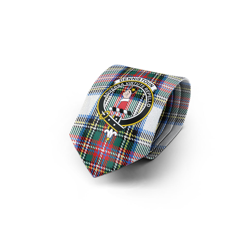 Dennistoun Tartan Classic Necktie with Family Crest - Tartan Vibes Clothing