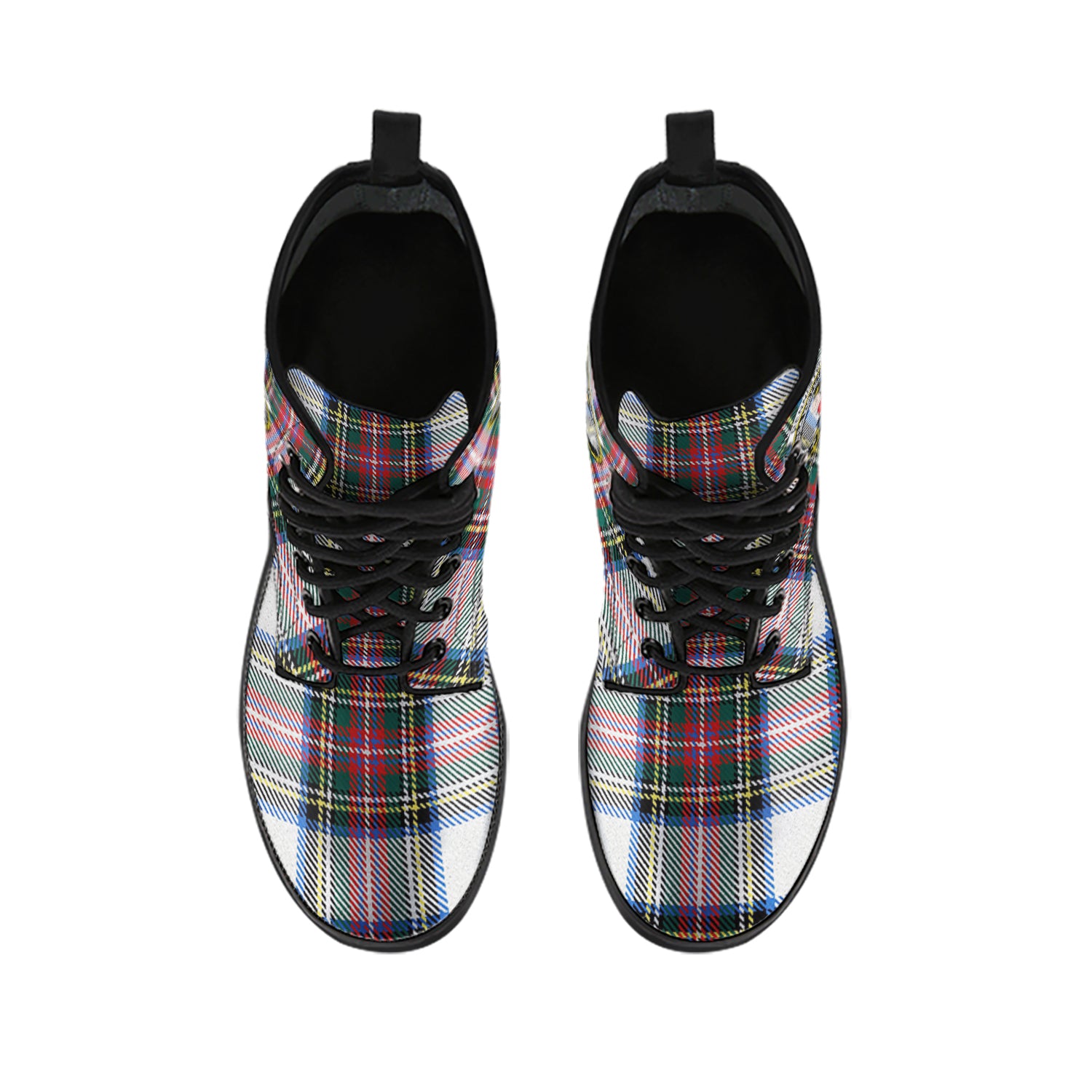 Dennistoun Tartan Leather Boots with Family Crest - Tartan Vibes Clothing