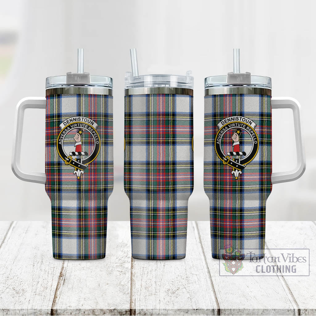 Dennistoun Tartan Tumbler with Handle with Family Crest - Tartan Vibes Clothing