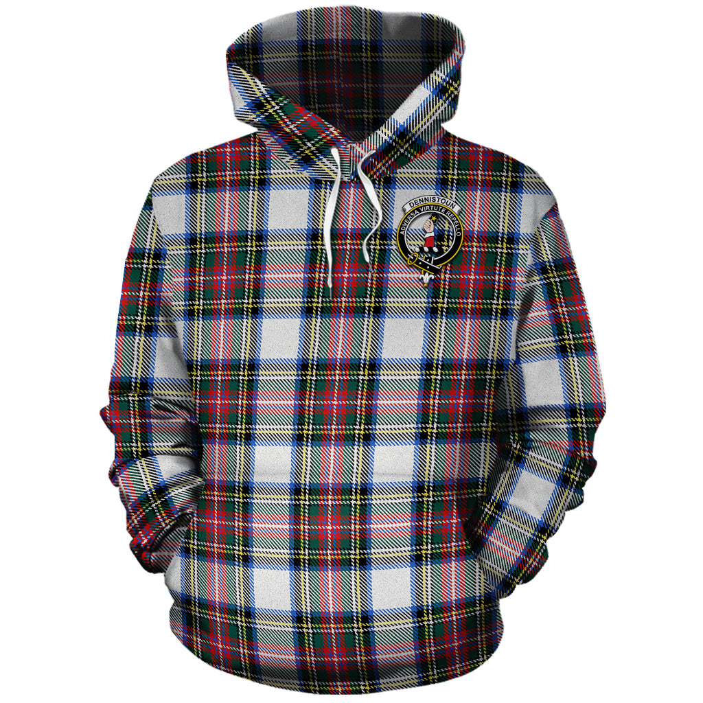 Dennistoun Tartan Hoodie with Family Crest - Tartan Vibes Clothing