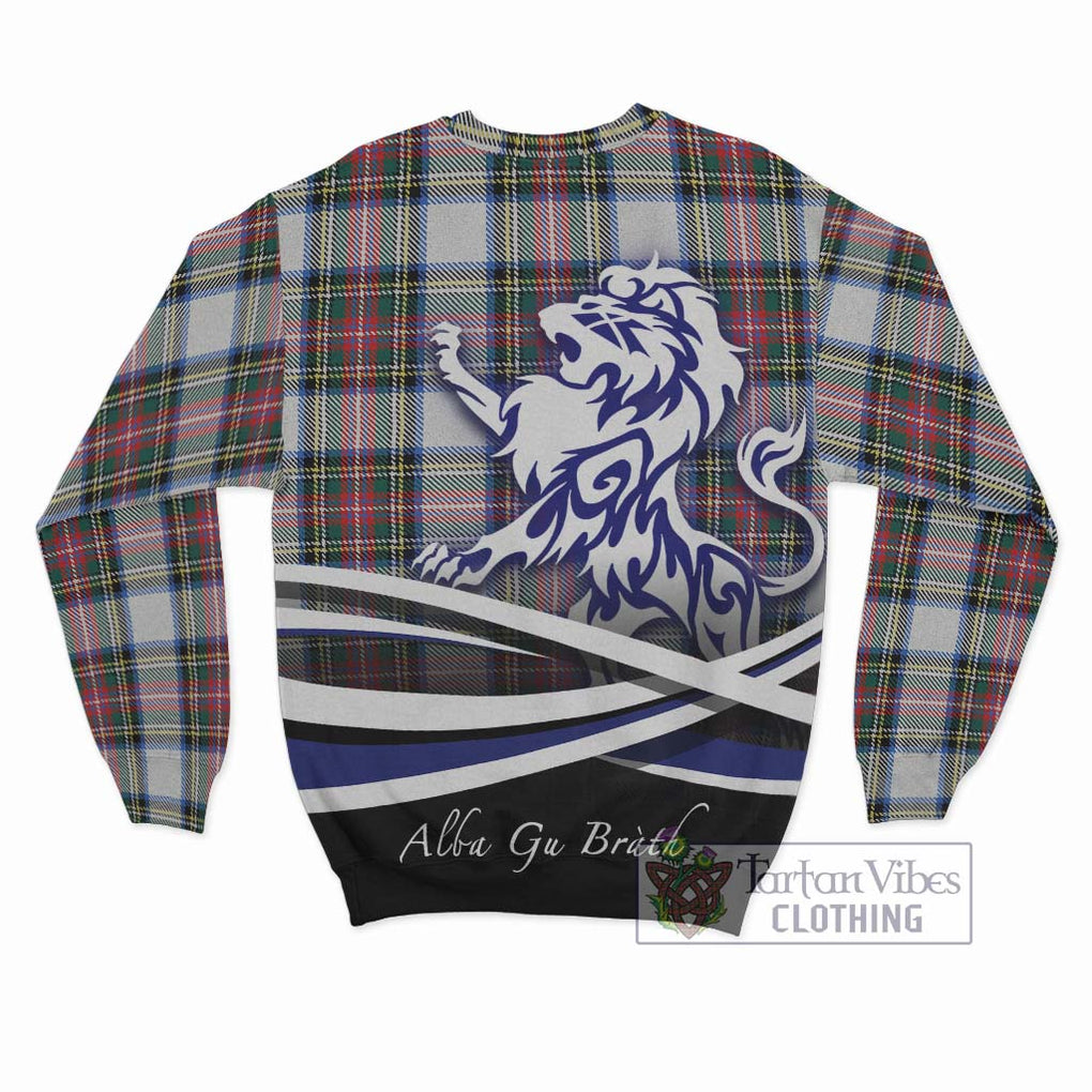 Dennistoun Tartan Sweatshirt with Alba Gu Brath Regal Lion Emblem - Tartan Vibes Clothing