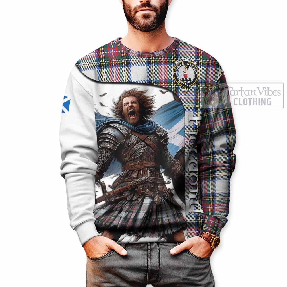 Dennistoun Crest Tartan Sweatshirt Inspired by the Freedom of Scottish Warrior - Tartan Vibes Clothing