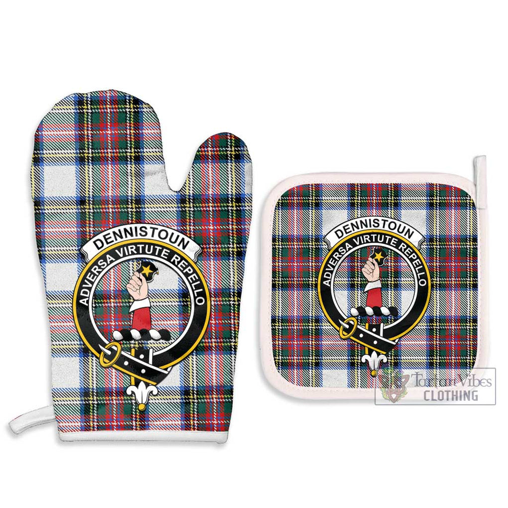 Dennistoun Tartan Combo Oven Mitt & Pot-Holder with Family Crest - Tartan Vibes Clothing