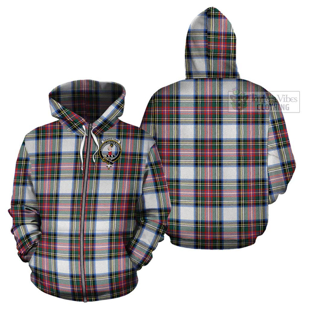 Dennistoun Tartan Cotton Hoodie with Family Crest - Tartan Vibes Clothing