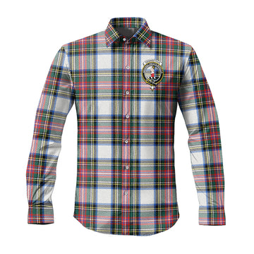 Dennistoun Tartan Long Sleeve Button Up Shirt with Family Crest Men's Shirt - Tartan Vibes Clothing