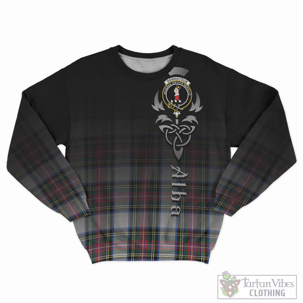 Dennistoun Tartan Sweatshirt Featuring Alba Gu Brath Family Crest Celtic Inspired - Tartan Vibes Clothing