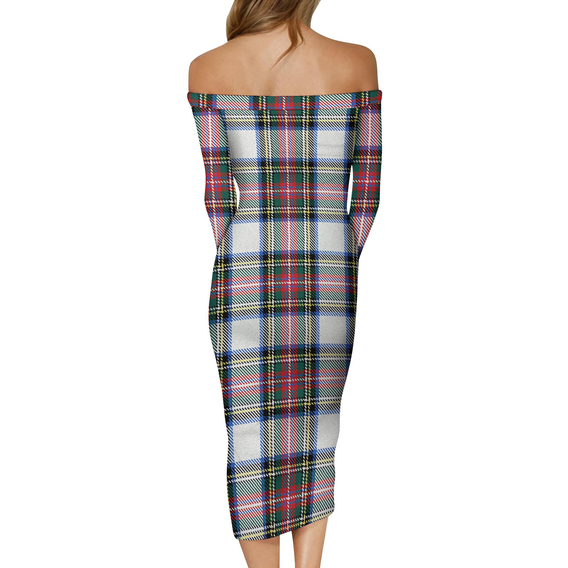 Dennistoun Tartan Off Shoulder Lady Dress - Tartan Vibes Clothing