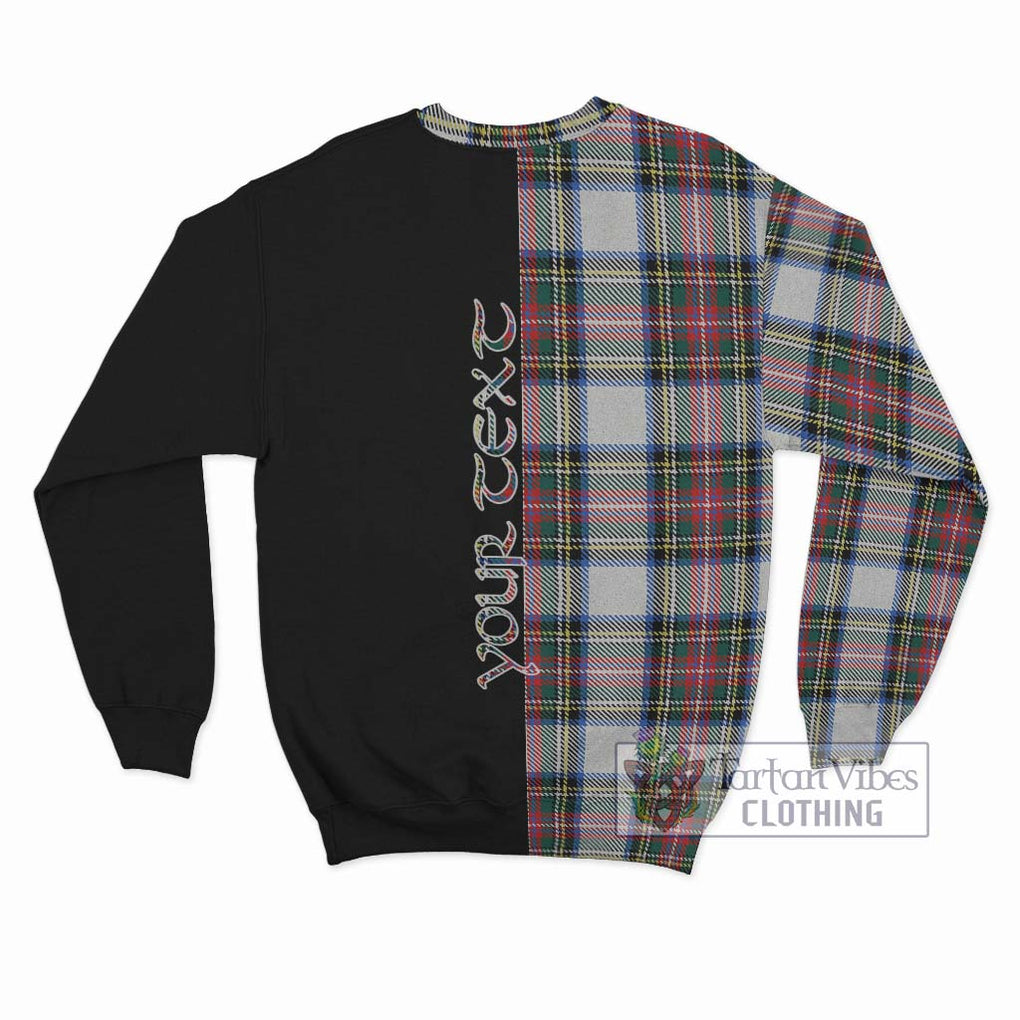 Dennistoun Tartan Sweatshirt with Family Crest and Half Of Me Style - Tartan Vibes Clothing