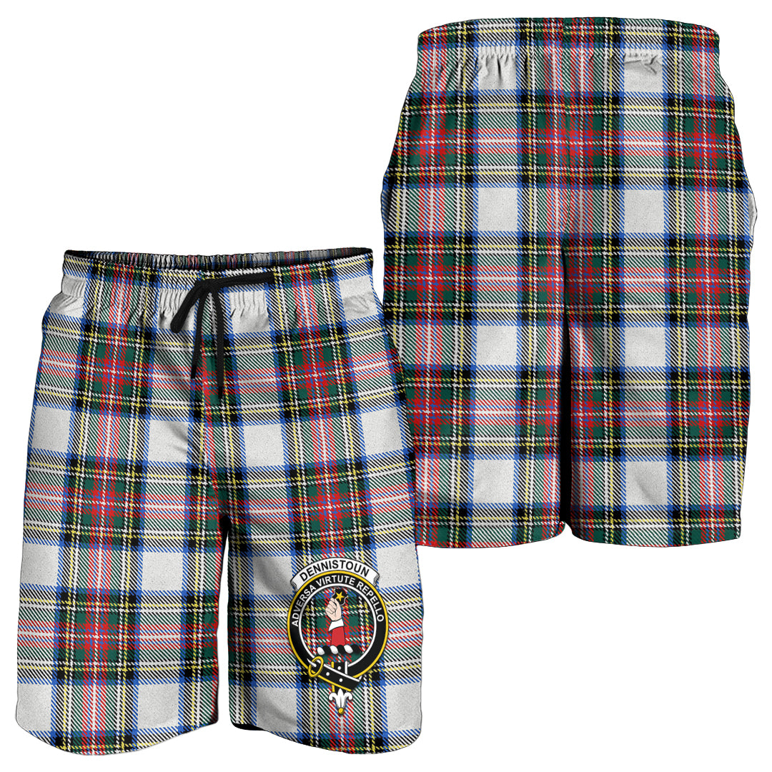Dennistoun Tartan Mens Shorts with Family Crest - Tartan Vibes Clothing