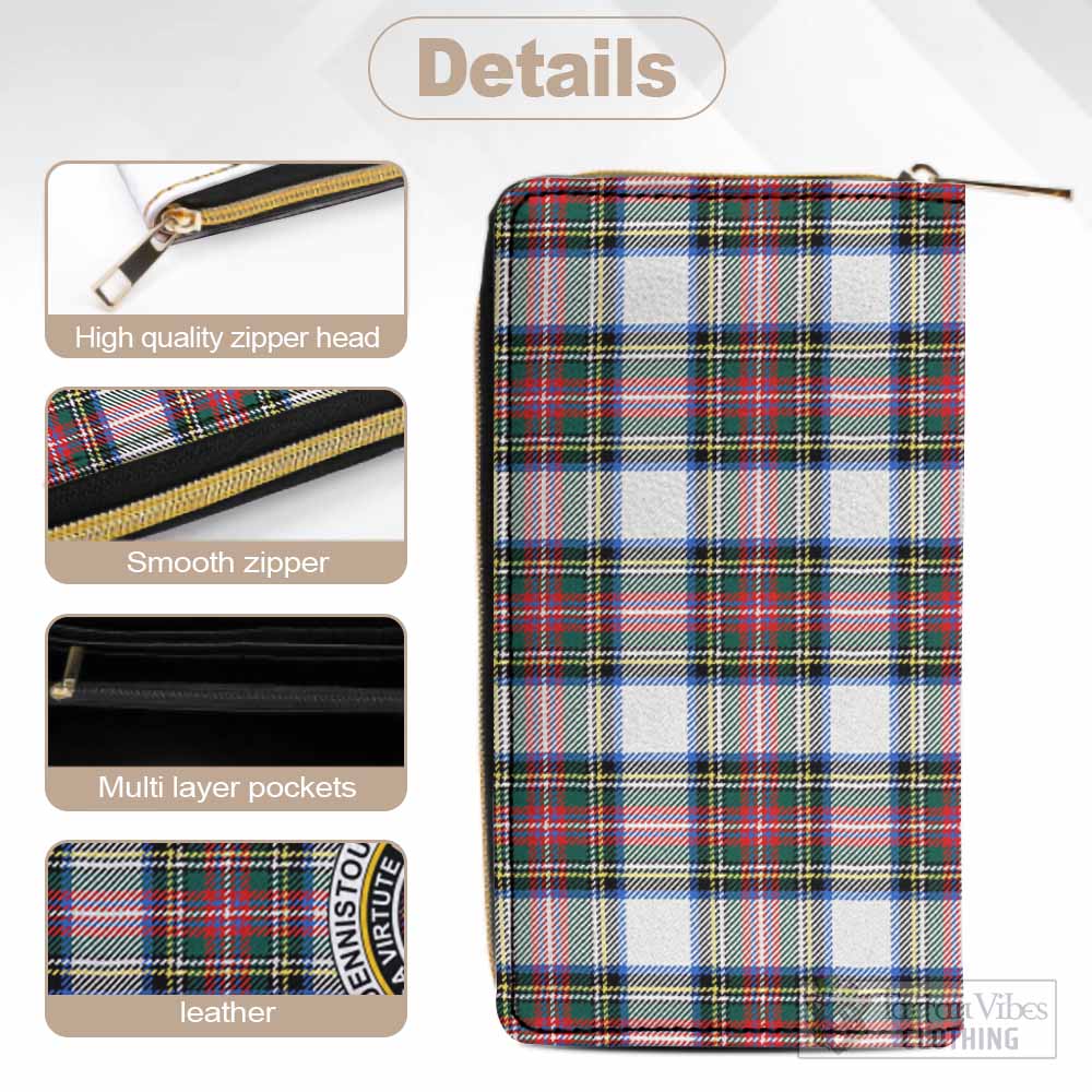 Dennistoun Tartan Women's Leather Wallet with Family Crest - Tartan Vibes Clothing