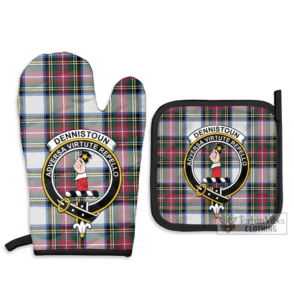 Dennistoun Tartan Combo Oven Mitt & Pot-Holder with Family Crest - Tartan Vibes Clothing