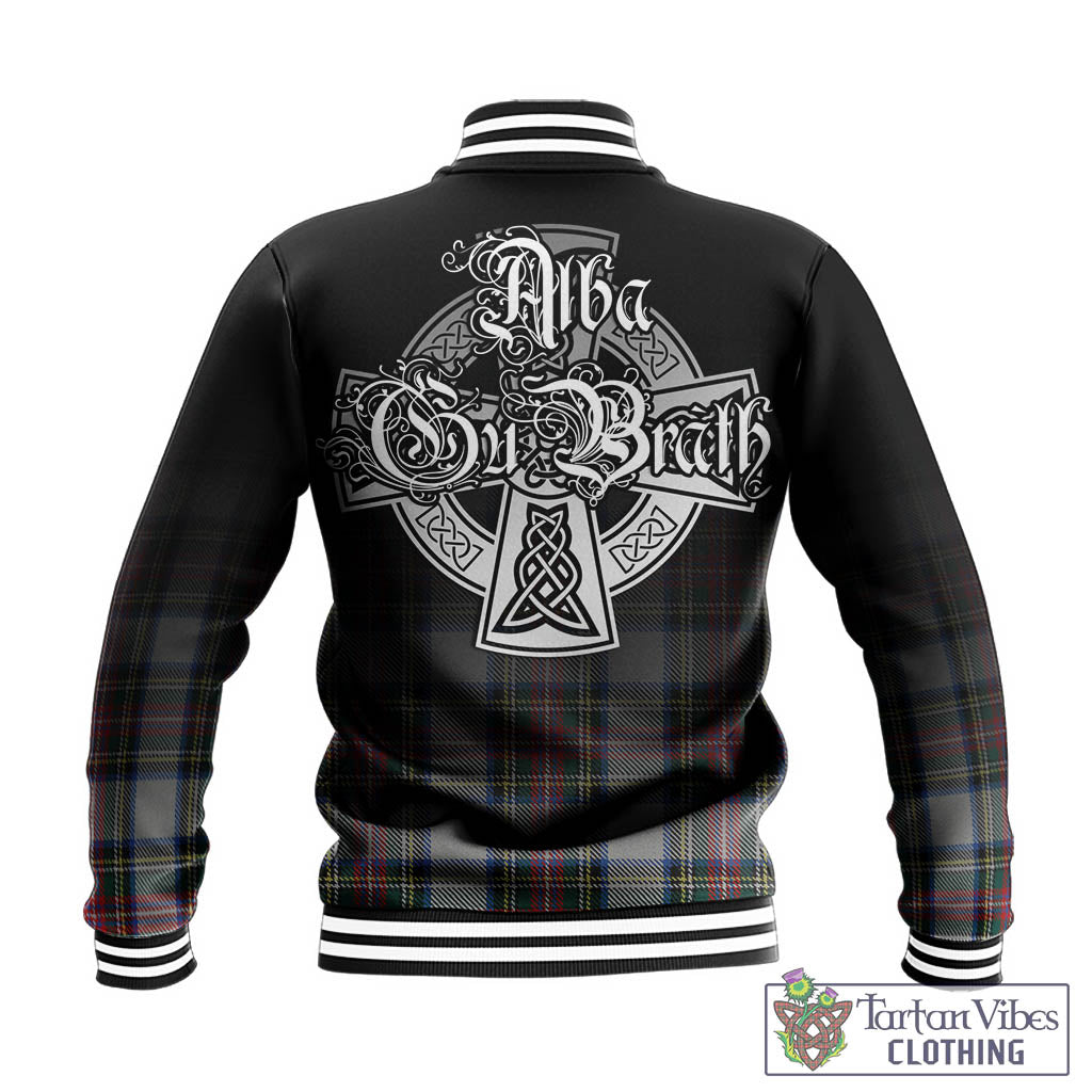 Dennistoun Tartan Baseball Jacket Featuring Alba Gu Brath Family Crest Celtic Inspired - Tartan Vibes Clothing