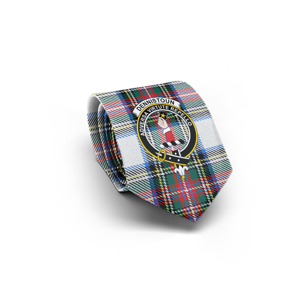 Dennistoun Tartan Classic Necktie with Family Crest - Tartan Vibes Clothing