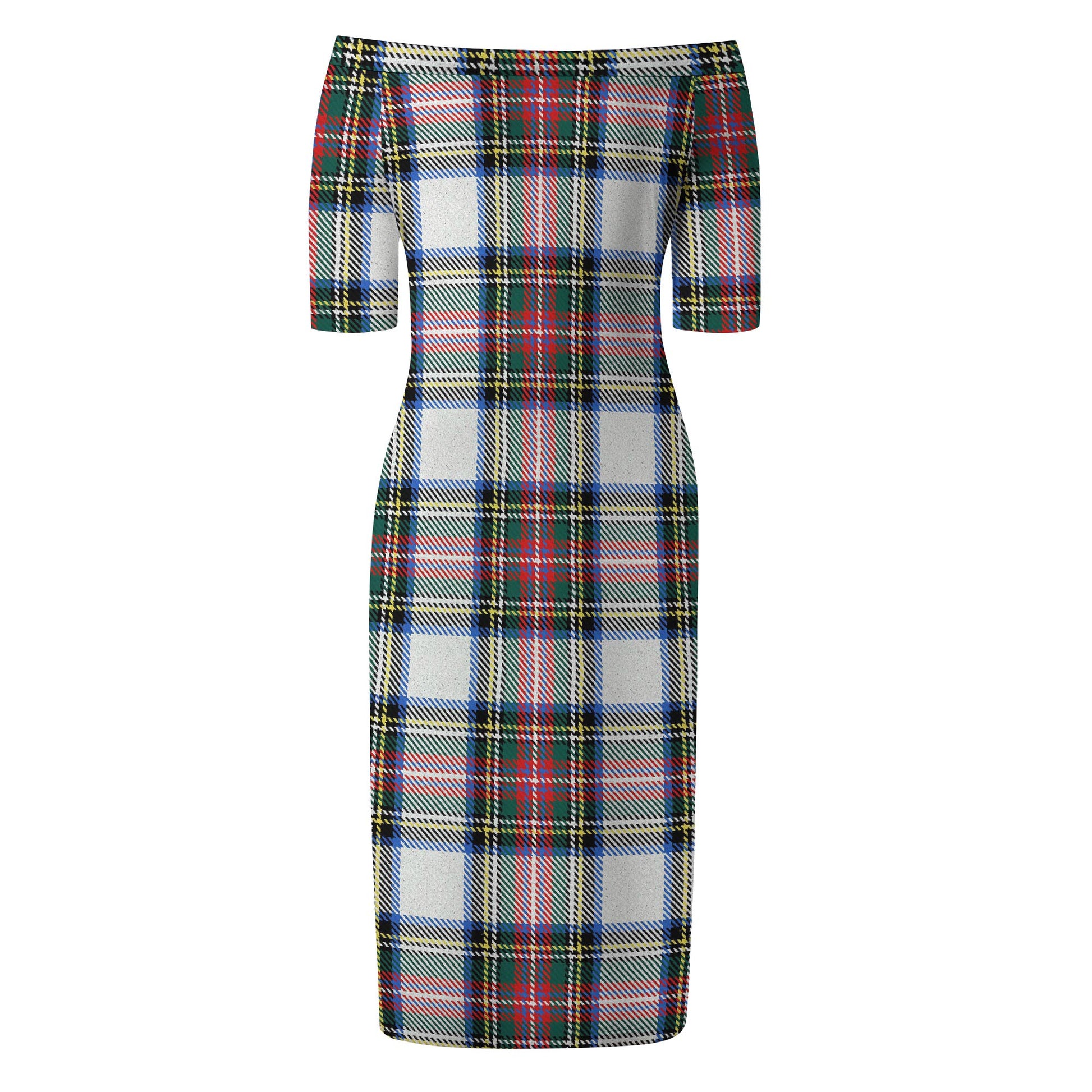 Dennistoun Tartan Off Shoulder Lady Dress - Tartan Vibes Clothing