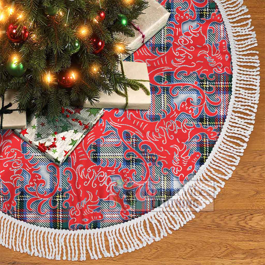Dennistoun Tartan Christmas Tree Skirt Lion Rampant Style - Tartan Vibes Clothing