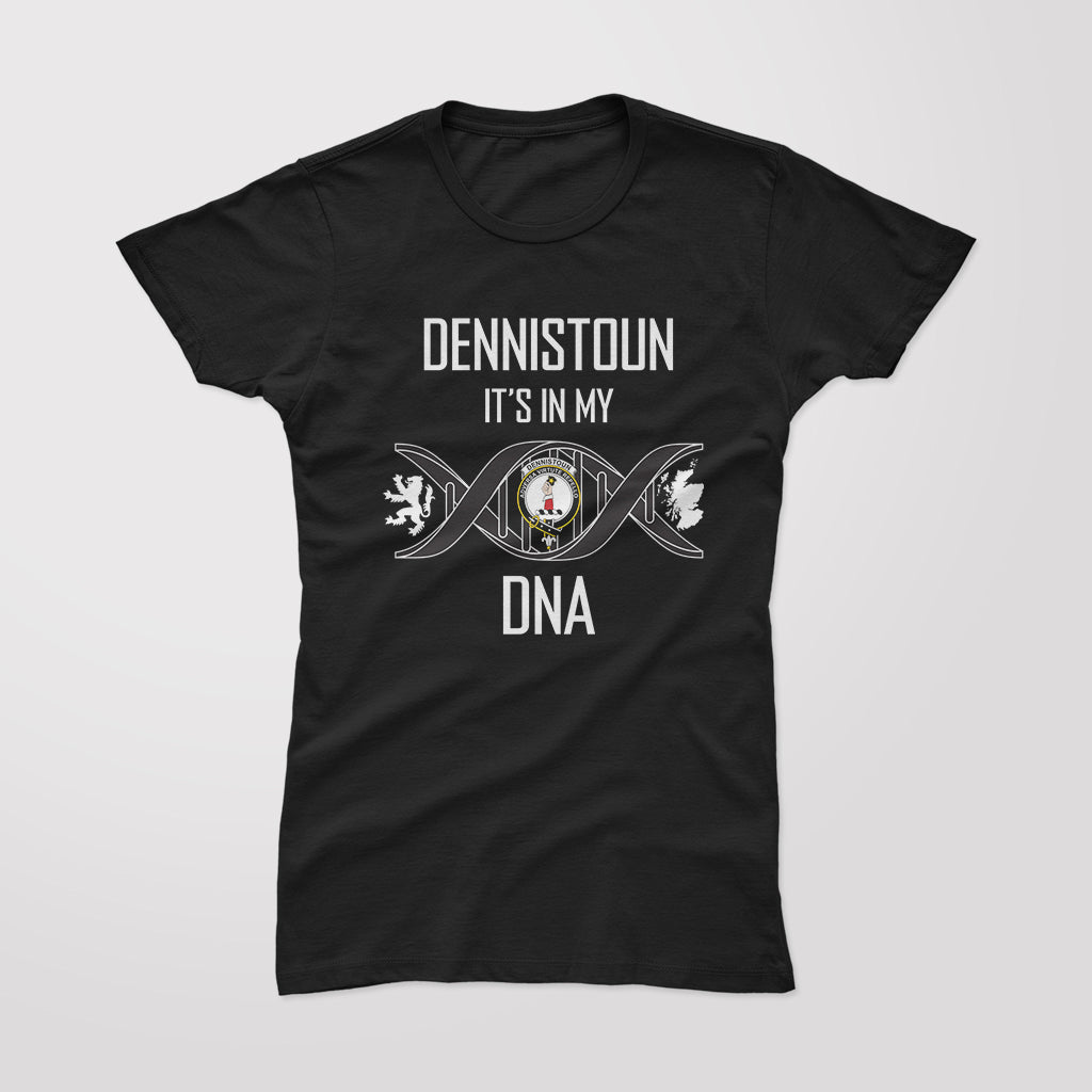 dennistoun-family-crest-dna-in-me-womens-t-shirt