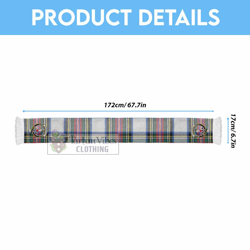 Dennistoun Tartan Ruffneck Scarf with Family Crest - Tartan Vibes Clothing