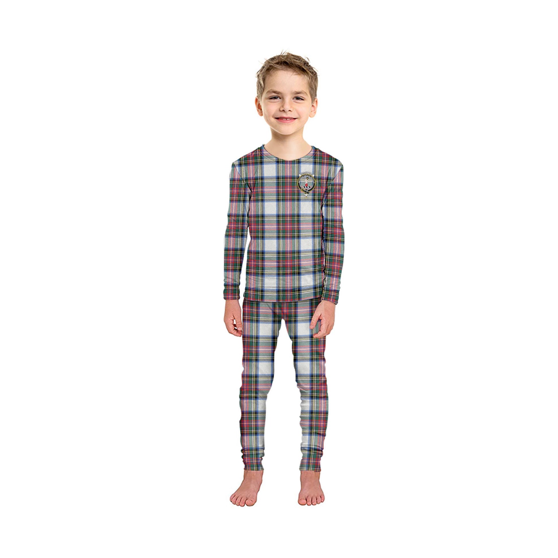 Dennistoun Tartan Pajamas Family Set with Family Crest - Tartan Vibes Clothing