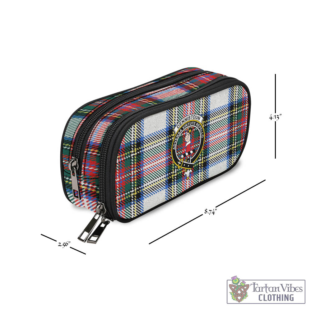 Dennistoun Tartan Pen and Pencil Case with Family Crest - Tartan Vibes Clothing