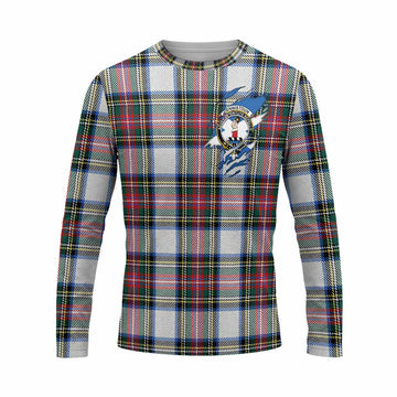 Dennistoun Clan Crest In Me Tartan Long Sleeve T-Shirt Scotland Flag Style