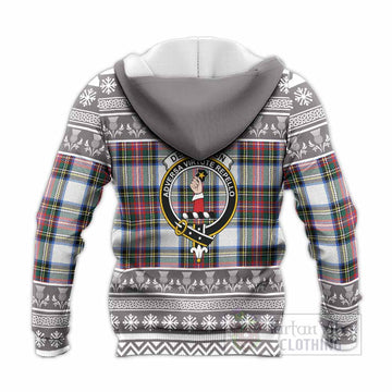 Dennistoun Clan Tartan Christmas Knitted Hoodie with Family Crest - Tartan Vibes Clothing