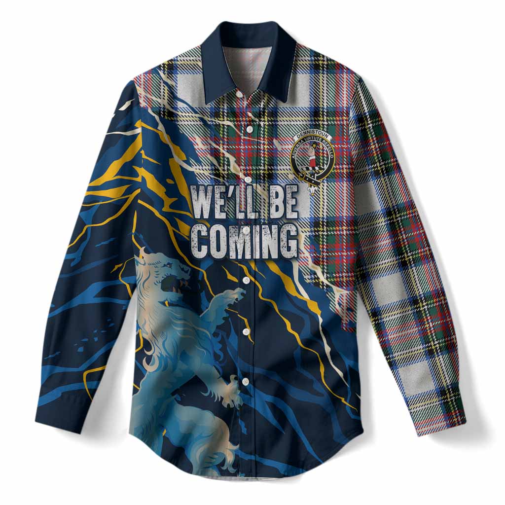 Dennistoun Scotland Tartan Women Casual Shirt WC2026 Football - We'll Be Coming