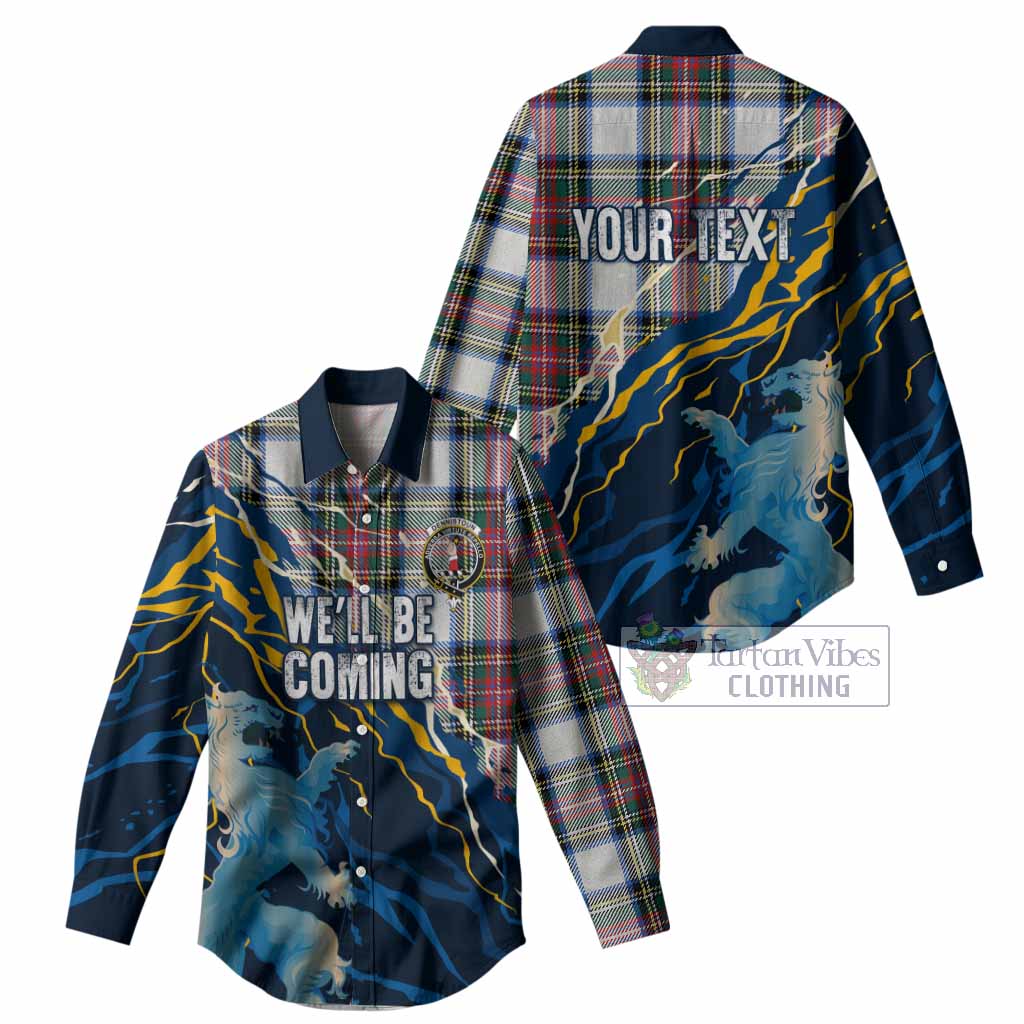 Dennistoun Scotland Tartan Women Casual Shirt WC2026 Football - We'll Be Coming