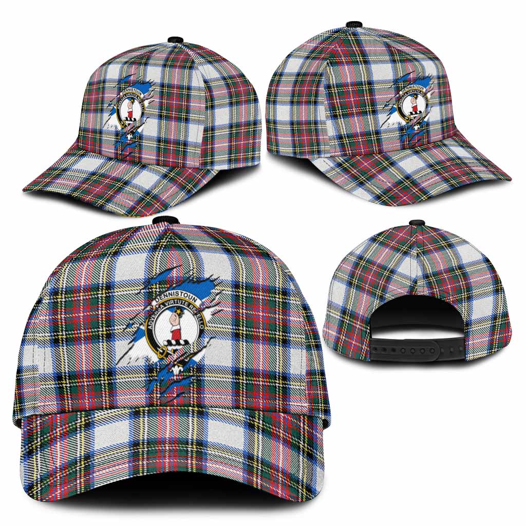 Dennistoun Tartan Classic Cap with Family Crest In Me Style